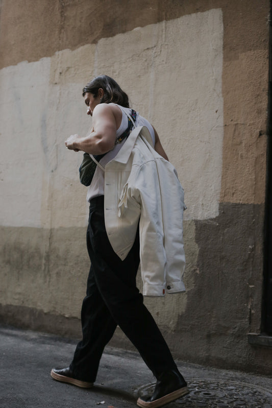 Oddinary Studios Bucket Hat White Streetwear High Quality Denim Jacket 