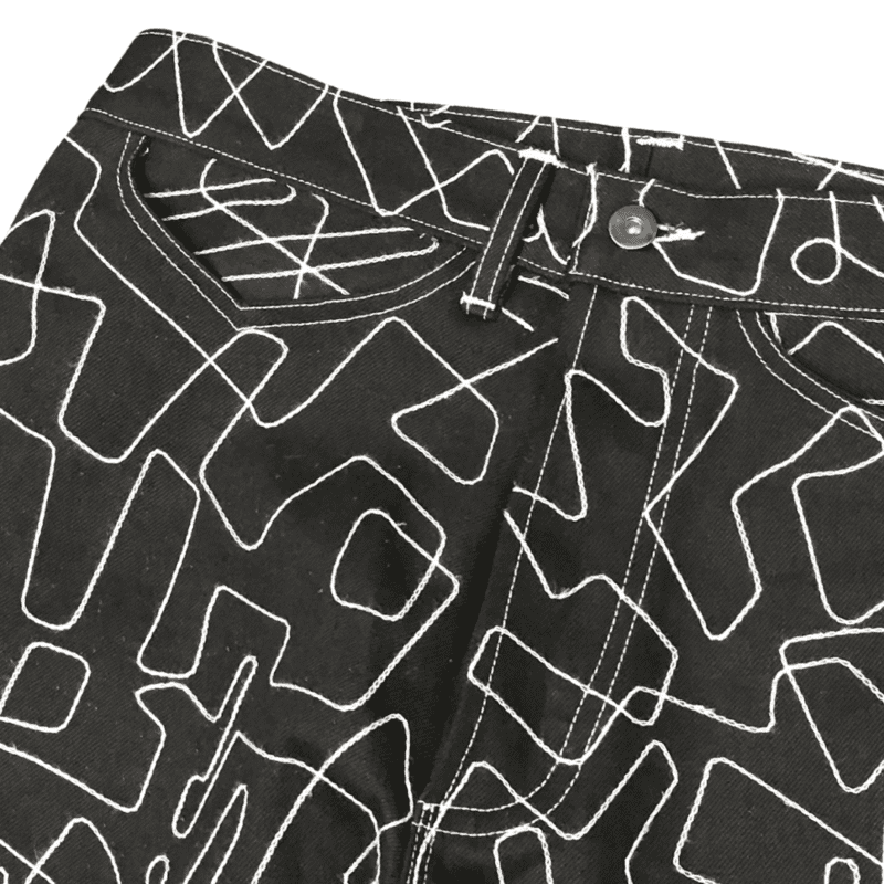 Doodle Denim Pipe Fit - Black/White - Image 2