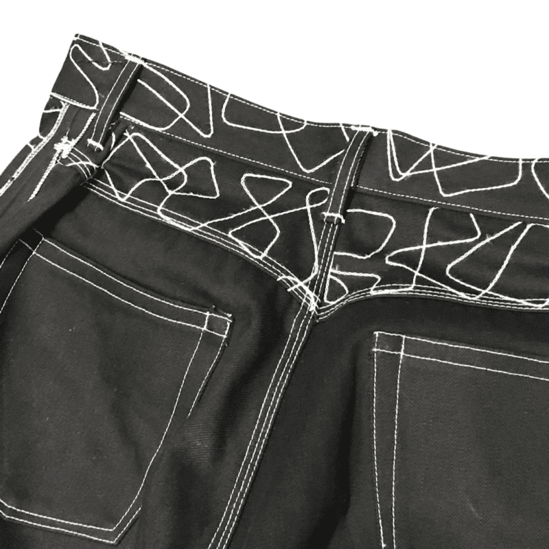 Doodle Denim Pipe Fit - Black/White - Image 3